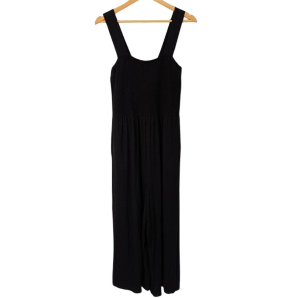 LOFT Black Jumpsuit Smocked‎ Bodice Size L